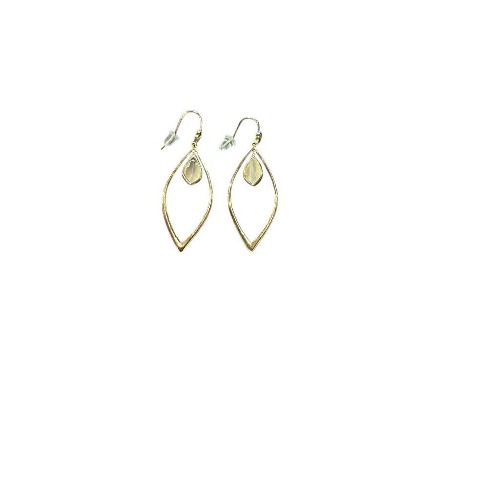 TAI Circle Drop Earrings in Gold & Pale Pink New